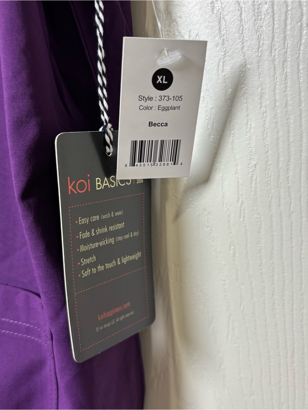 Set of 2 NEW Koi Basics Scrub Tops XL Women Purple Becca Medical Nursing Stretch - Picture 4 of 7
